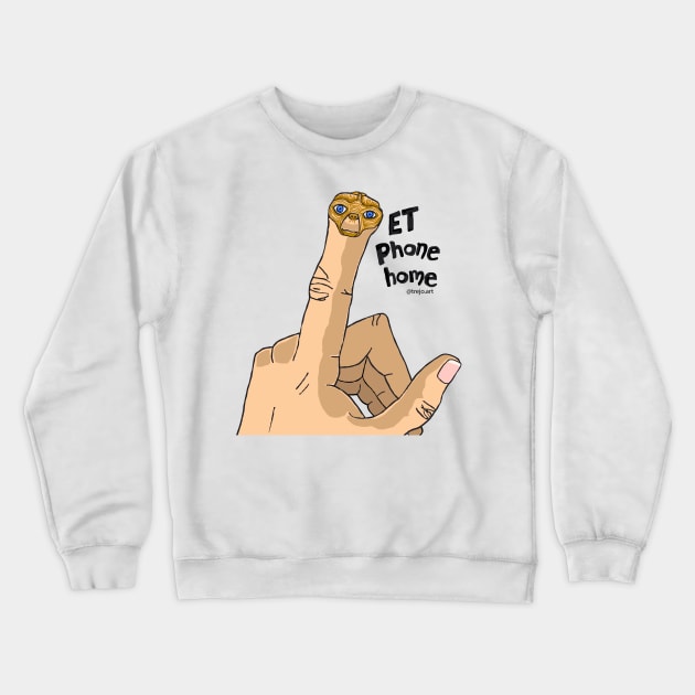 ET finger Crewneck Sweatshirt by TREJOart